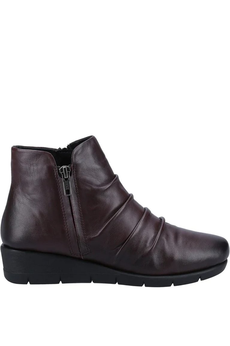 Womens/Ladies Plockton Leather Ankle Boots - Bordeaux - Bordeaux
