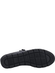 Womens/Ladies Polperro Leather Sneakers - Black