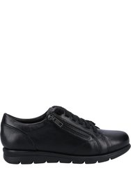 Womens/Ladies Polperro Leather Sneakers - Black - Black