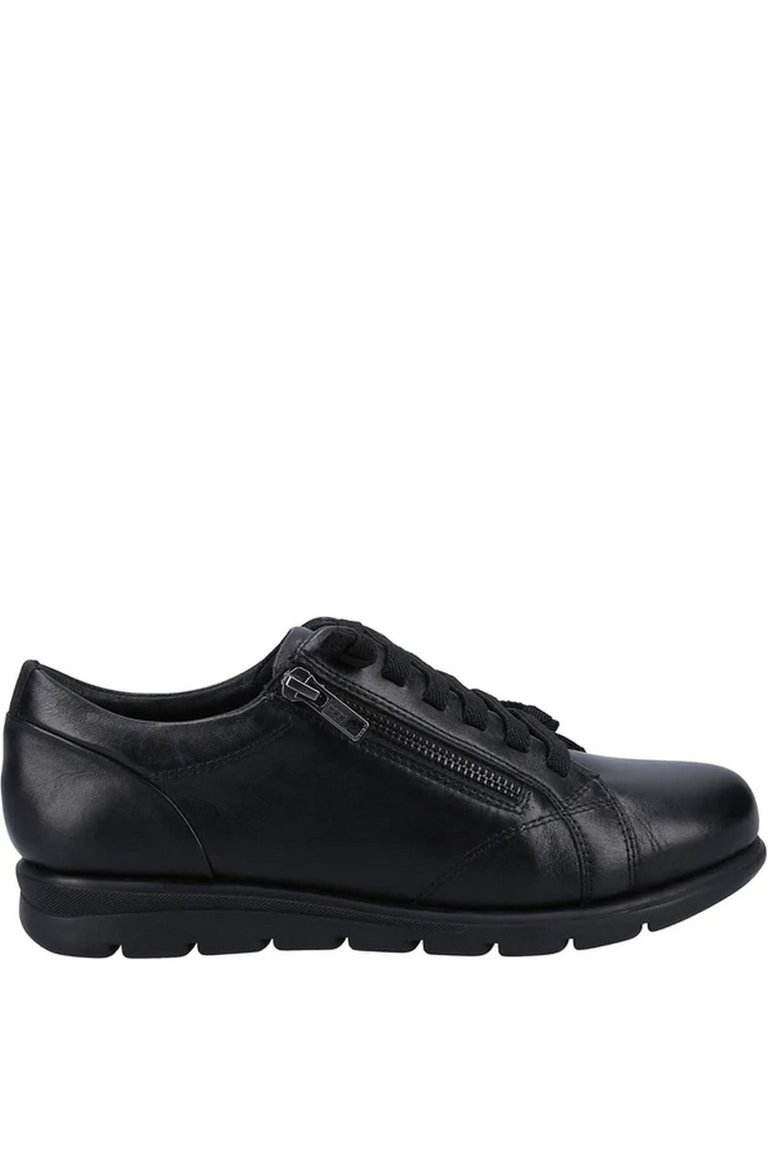 Womens/Ladies Polperro Leather Sneakers - Black - Black