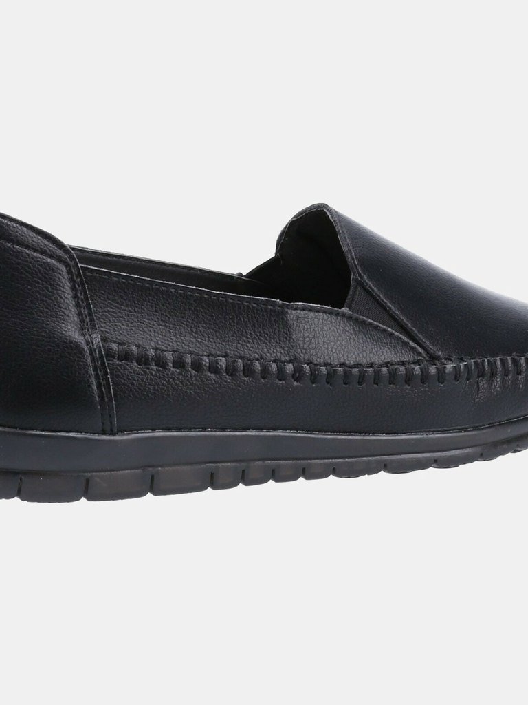 Womens/Ladies Shirley Leather Loafers (Black)