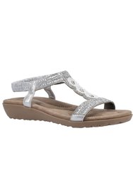 Womens/Ladies Tabitha Slip On Sandal - Silver - Silver