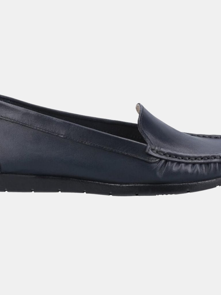 Womens/Ladies Tiggy Leather Loafers - Navy