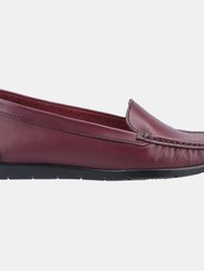 Womens/Ladies Tiggy Leather Loafers - Wine