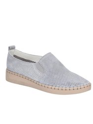 Womens/Ladies Tulip Leather Slip On Shoe - Gray - Gray