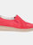 Womens/Ladies Tulip Leather Slip On Shoe - Red