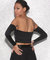 Jersey Draped Crop Top In Black