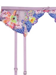 Orchid Embroidery Garter In Wisteria
