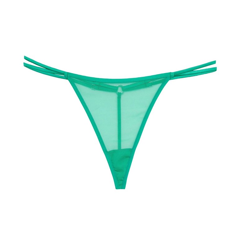 Recycled Mesh Thong - Emerald
