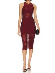 Ruched Midi Dress - Cinnamon