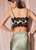 Silk And Lace Bandeau Top Olive Green