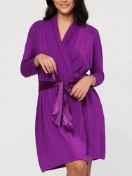 Iconic	Robe With Silk Tie - Dahlia Purple