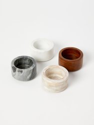 Marble & Wood Mini Bowl Set - Multi