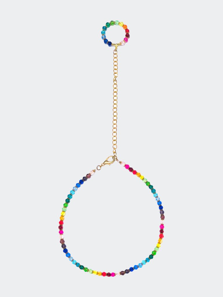 Signature Beaded Choker - Rainbow Blooms