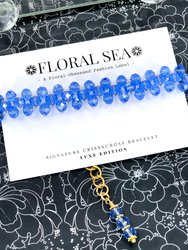 Signature Crissxcross Bracelet in Porcelain Blue Hydrangeas With Luxe Edition