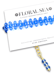 Signature Crissxcross Bracelet in Porcelain Blue Hydrangeas With Luxe Edition - Blue Hydrangeas