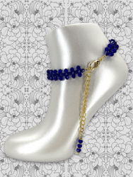 Signature CRISSxCROSS™ Anklet - Deep Blue Bellflowers