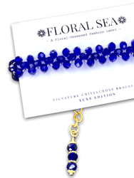Signature CRISSxCROSS™ Bracelet In Deep Blue Bellflowers: Luxe Edition - Deep Blue Bellflowers