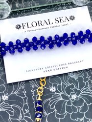 Signature CRISSxCROSS™ Bracelet In Deep Blue Bellflowers: Luxe Edition