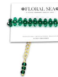 Signature CRISSxCROSS™ Bracelet In Emerald Roses: Luxe Edition - Emerald Roses