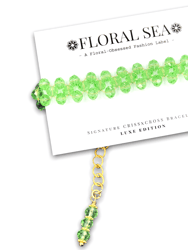 Signature CRISSxCROSS™ Bracelet In Pastel Green Dahlias - Luxe Edition - Green Pastel Dahlias