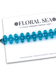 Signature CRISSxCROSS™ Bracelet In Teal Chrysanthemums - Teal Chrysanthemums