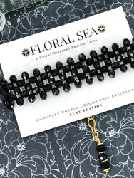 Signature Double CRISSxCROSS™ Bracelet In Black Tulips - Luxe Editio
