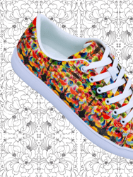 Signature Flower Faux - Leather Sneakers