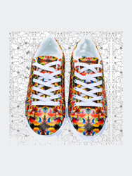 Signature Flower Faux - Leather Sneakers