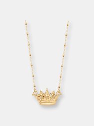 Acanthus Crown Satellite Chain Necklace - Sterling Silver/14k Gold Finish