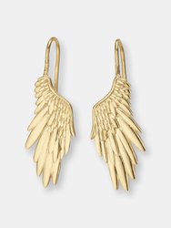 Angel Wing Earring - Sterling Silver - 14k Gold Finish