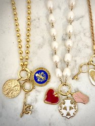 Barberini Bee Enamel Shield Necklace