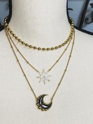 Crescent Moon Enamel Necklace