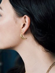 Crescent Moon Hoop Earrings