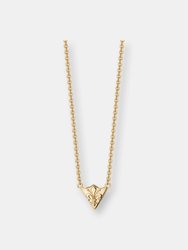 Fleur de Lis Shield Necklace - Sterling Silver - 14k Gold Finish