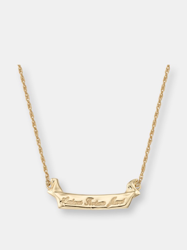 Fortune Scroll Necklace - Sterling Silver - 14k Gold Finish
