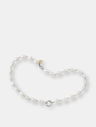 Inspired Essentials Pearl Loop Charm Necklace - 18" - Sterling Silver - Rhodium Finish