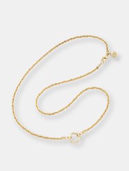 Inspired Essentials Rope Chain Loop Charm Necklace - 24" - 14k Gold