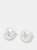 Maltese Cross Pearl Stud Earrings - Sterling Silver - Rhodium Finish