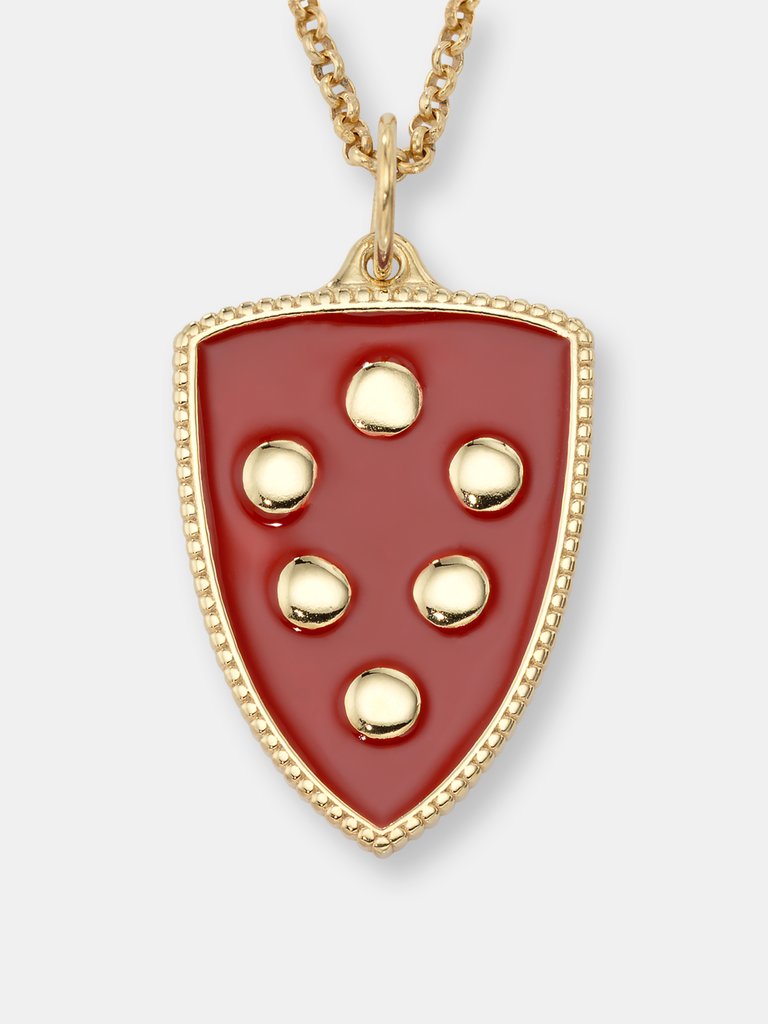Medici Enamel Shield Charm - 14k Gold Finish