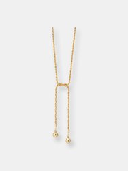 Medici Lariat Necklace - Sterling Silver - 14k Gold Finish