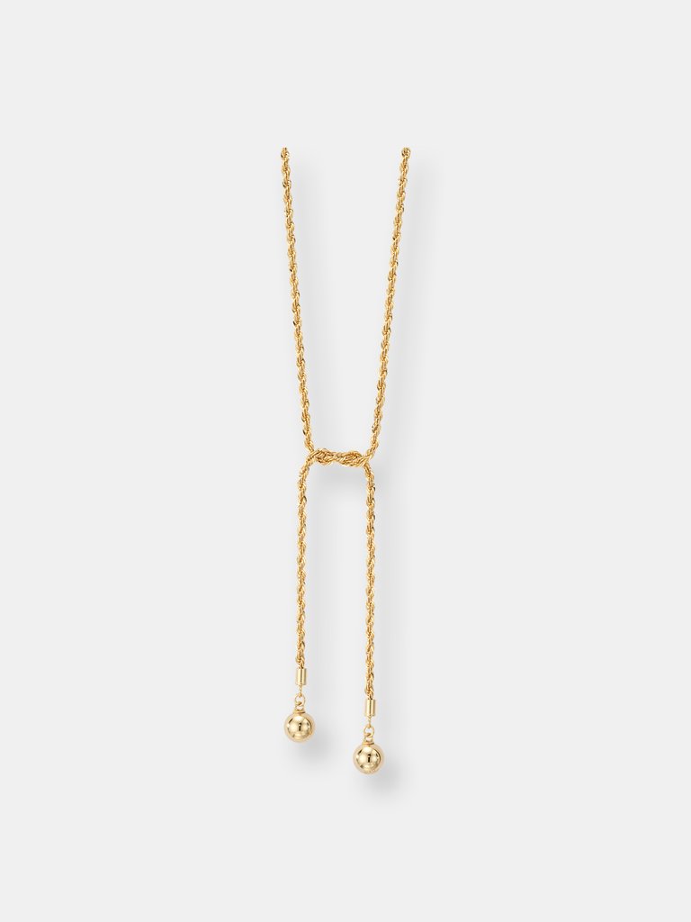 Medici Lariat Necklace - Sterling Silver - 14k Gold Finish