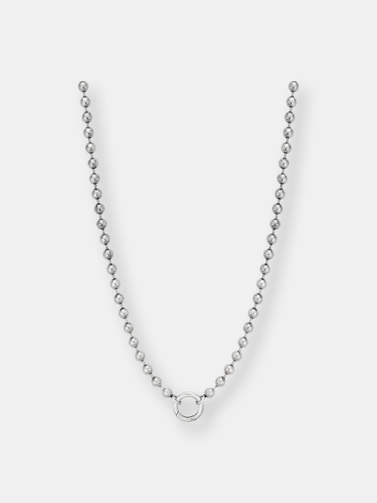 Medici Loop Charm Necklace - 24" - Oxidized Silver