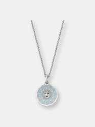 Santa Maria Novella Sun Enamel Shield Necklace - Sterling Silver - Oxidized Silver Finish