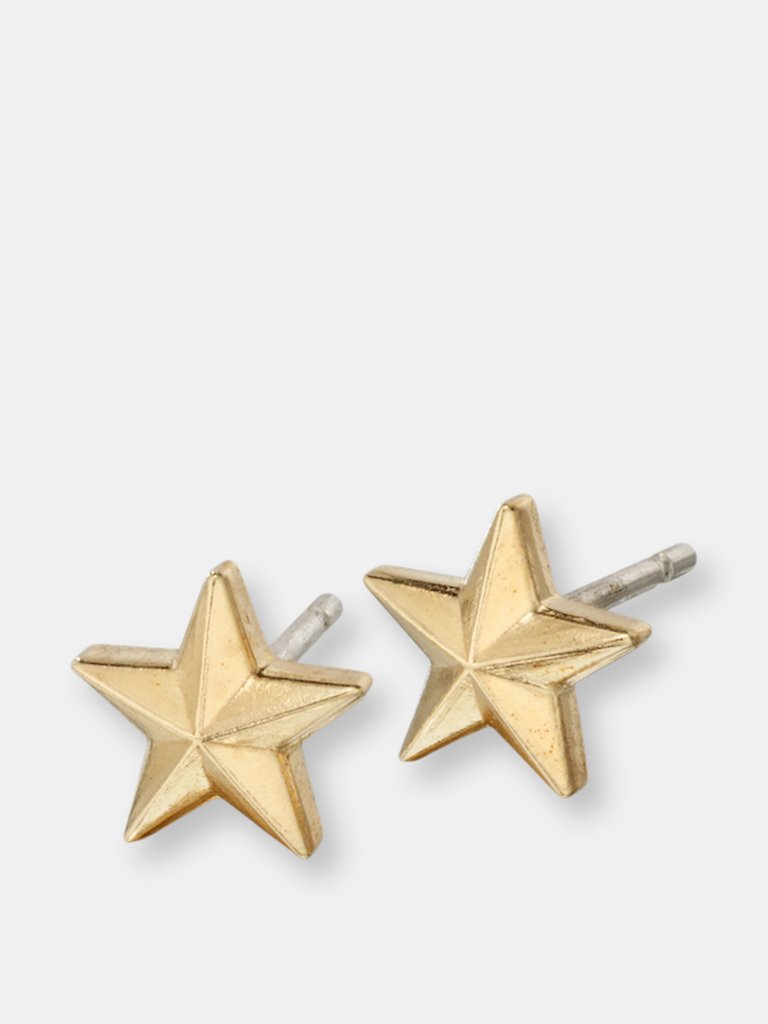 Star Stud Earrings - Gold