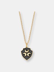 Strozzi Enamel Shield Necklace - Sterling Silver - 14k Gold Finish