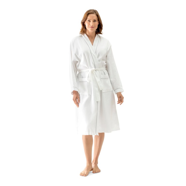 Hotel Waffle Robe - White