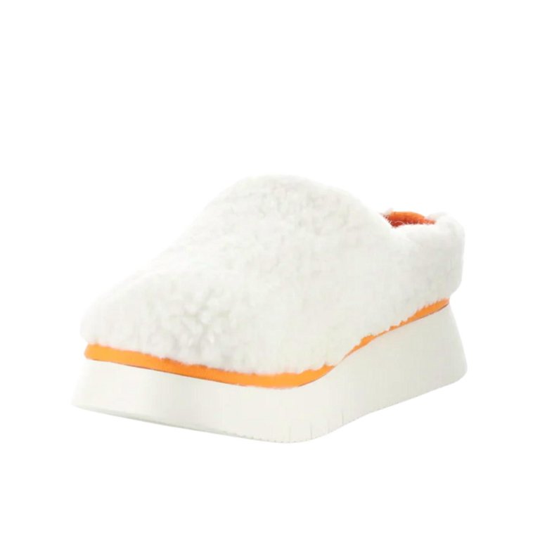 Women's Cafe Mule In Off White/orange