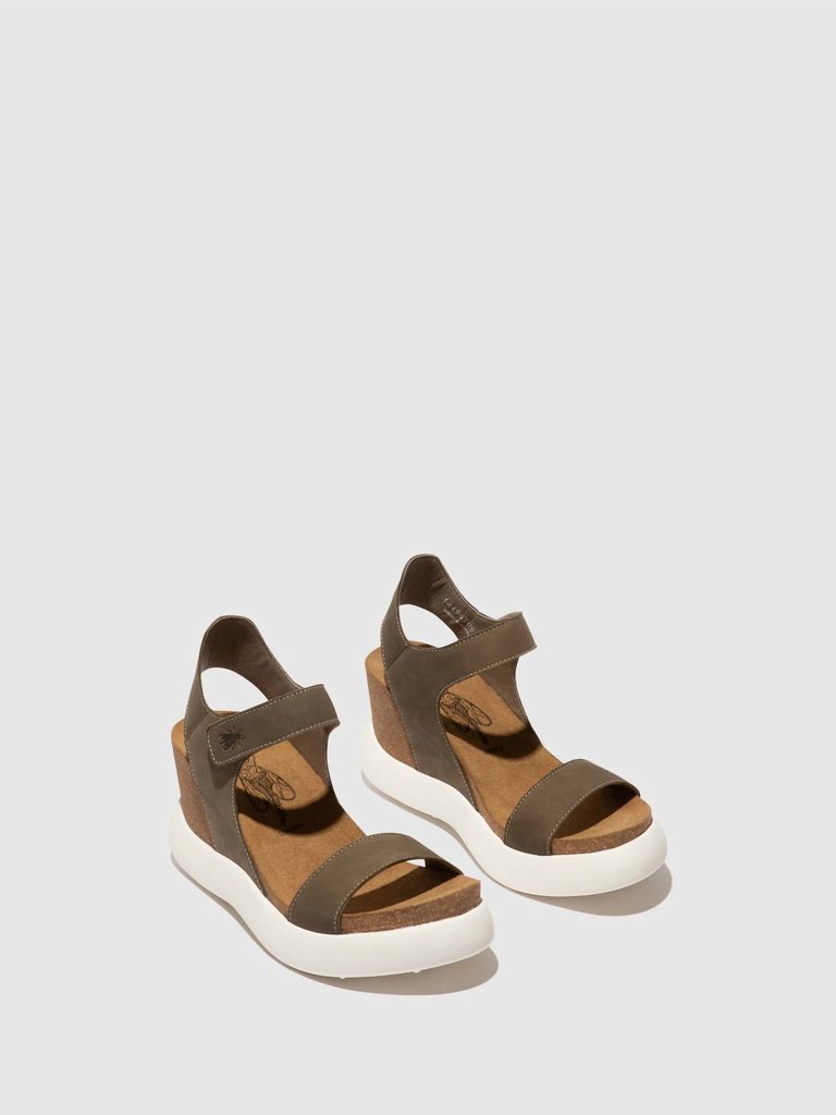 Women's Wedge Sandal In Khaki Cupido