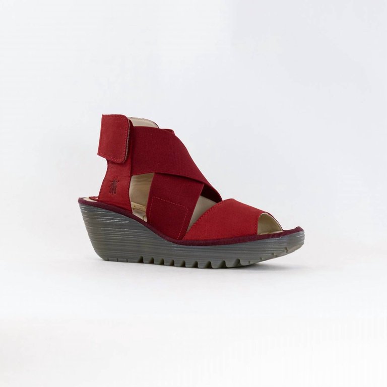 Women's Wedge Sandal In Lipstick Red